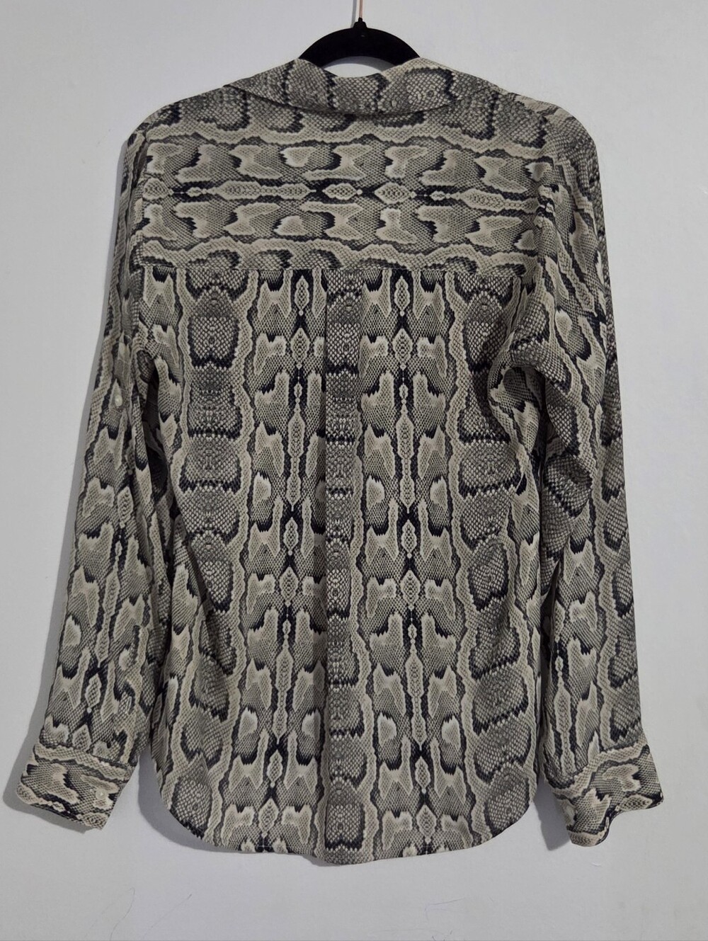 Express Snake-Print Button Down Blouse - Picture 4 of 4